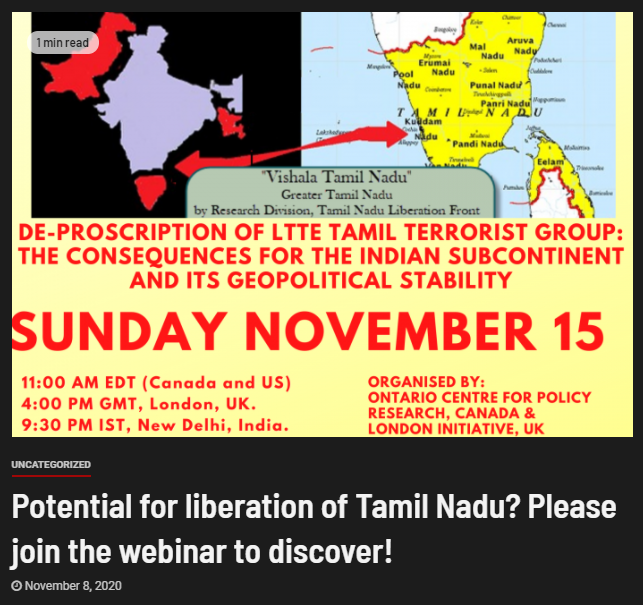 SriAction's tweet photo. Potential for liberation of Tamil Nadu from India? Join the Webinar!

#LTTE #TNLF #TNLA #TGTE #CanPoli #India #TamilNadu #Seperatists #Terrorists #TrojanHorses

https://t.co/oKq3xCM7bm https://t.co/icv7c0MjHO
