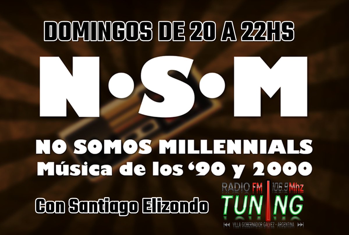 TuningVgg's tweet photo. estás escuchando...  "NO SOMOS MILLENNIALS"... con Santiago Elizondo  por Tuning 106.9Mhz de Villa Gobernador Galvez... escuchanos también por internet https://t.co/7mQ6zpFvet https://t.co/CBxkjwzDfa