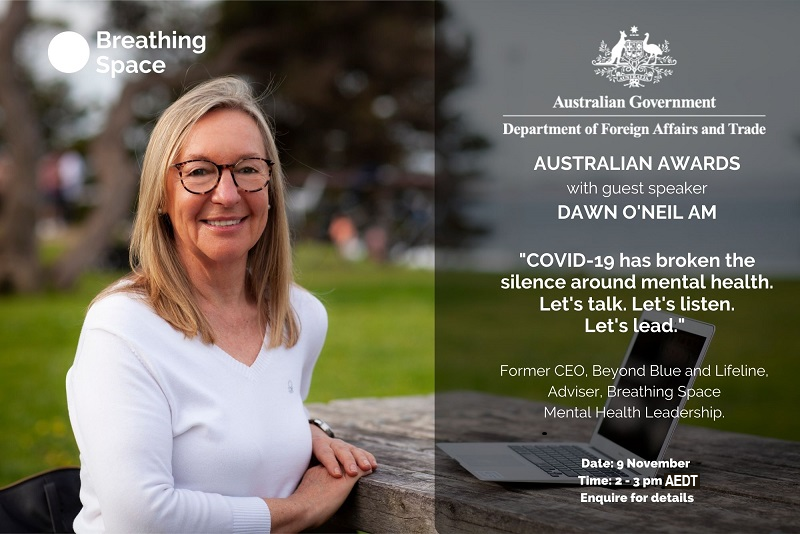AusGlobalAlumni's tweet photo. Not long to go now!! Don’t miss our special online event with @dawnoneilam former CEO of Lifeline and Beyond Blue. This free Webinar is on today Monday 9 November at 2.00pm (AEDT, Sydney, GMT+11:00). Registration not required. Learn more: https://t.co/IV5E5BYBBD https://t.co/1lcGtW4P9d