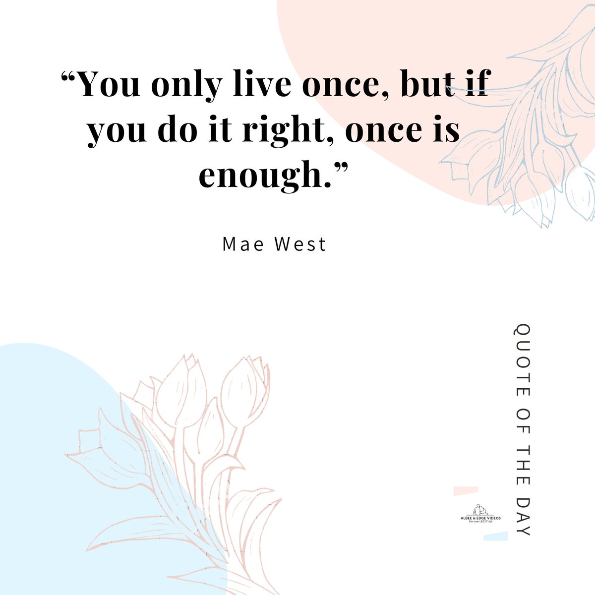 AlbeeEdgee's tweet image. “You only live once, but if you do it right, once is enough.”
Mae West

youtube.com/c/AlbeeEdgeVid…