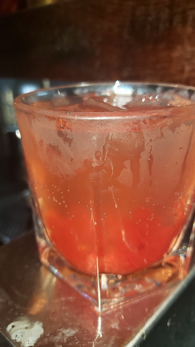 Hello yes this is my take on a gimlet, I muddled some cherries in simple syrup and lime juice and then topped it with soda water and cherry juice.Very very refreshing though i would just say this is a cherry lime soda LMAO10/10