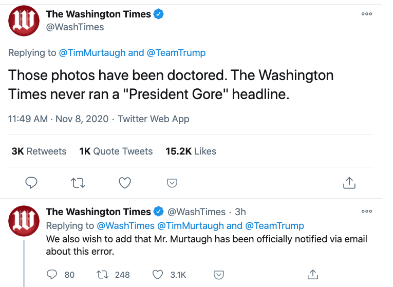 The only problem is something Murtaugh didn't expect. The Washington Times (generally favorable to Trump) set the record straight. 5/11