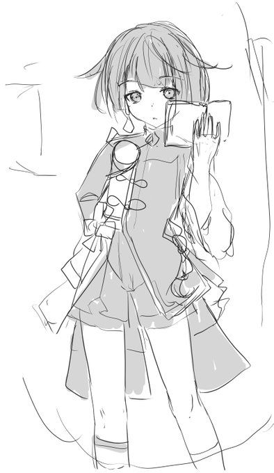 出かける前にラフる 