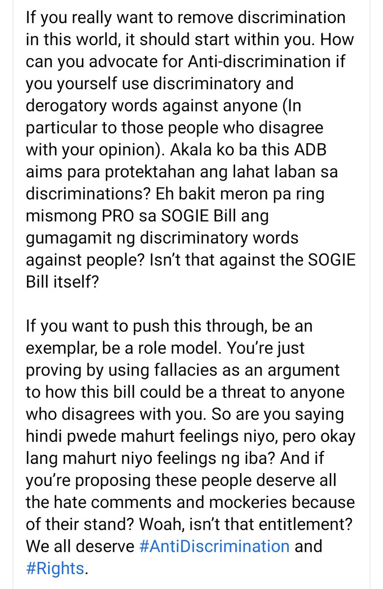 powgs's tweet photo. Cursing us and sending us pornographic materials. Kung sa amin normal niyo lang na ginagawa, tapos kapag sa inyo ginawa, iiyak na. Hay. 

#NoToSogieBill https://t.co/3KU5EeEZPK