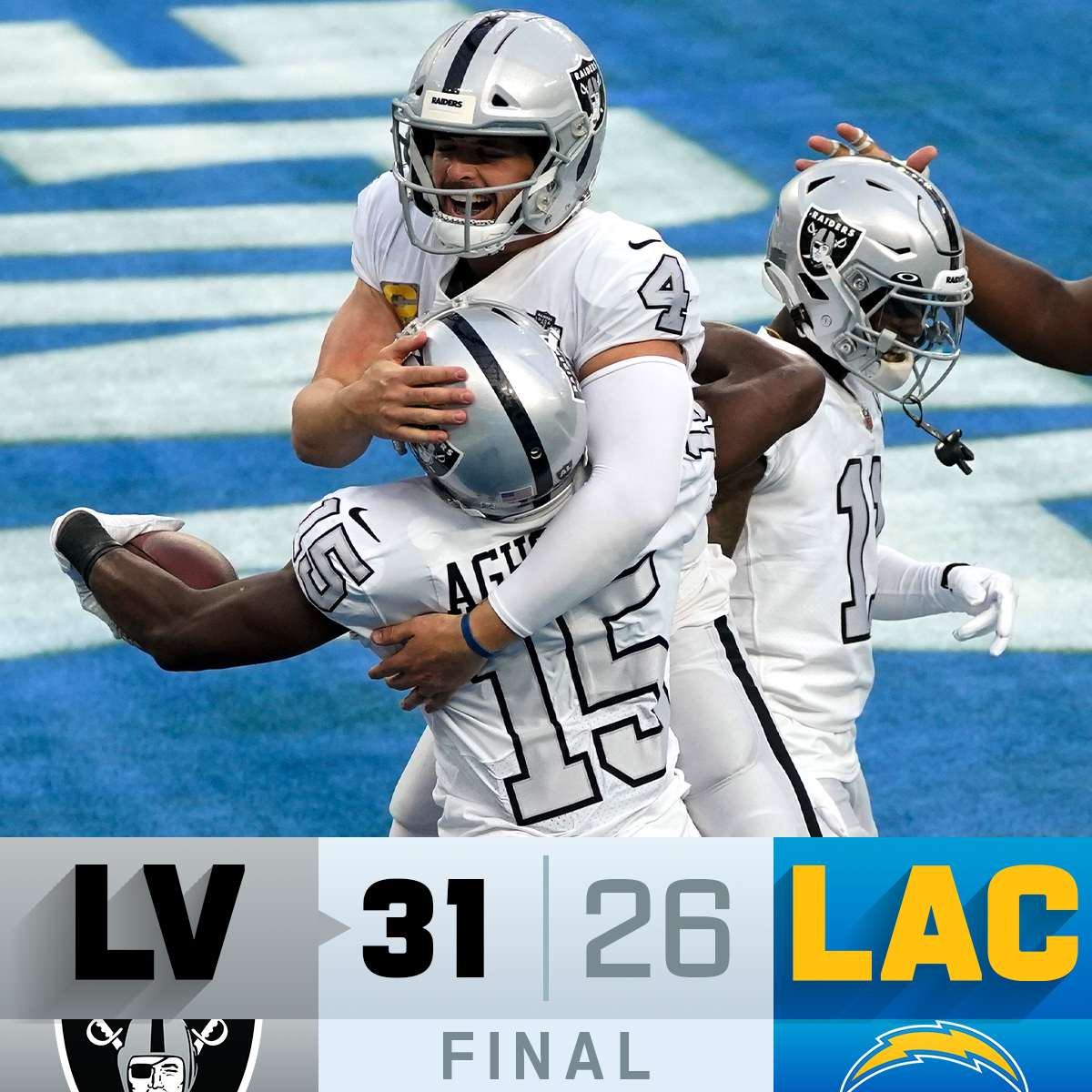 NFL on X: FINAL: The @Raiders improve to 5-3! #LVvsLAC