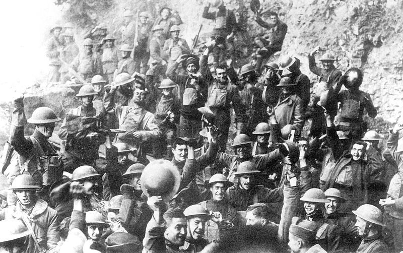 MilHistNow's tweet photo. RIGHT NOW in 1918, the guns fall silent on the Western Front signalling the end of the War to End All Wars. #WW1 https://t.co/xq6sbF6RYj