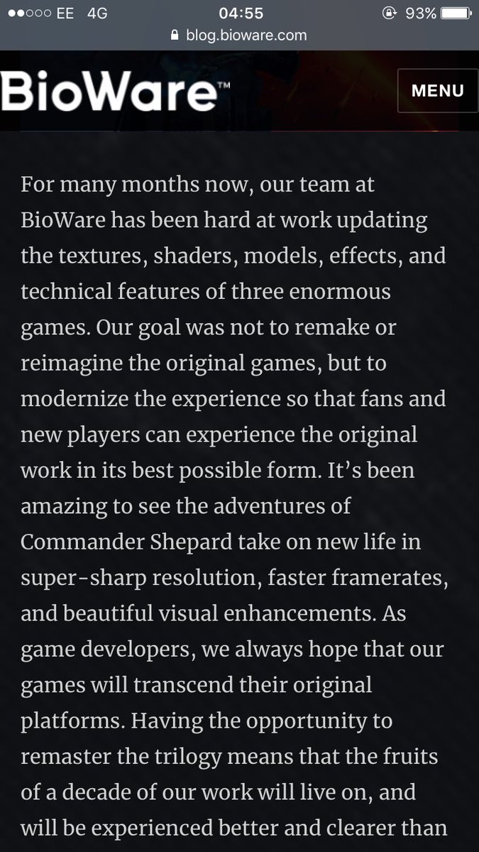 ZicoShepard's tweet photo. @bioware in the nicest way possible... I could just download a hd texture pack and few more tweaks for FREE online/donate to a creator. 

You're not doing anything new are you? I realise it's a choice, and so I will not be buying the games. It's a money grab at this point. https://t.co/9xFBynjzsl