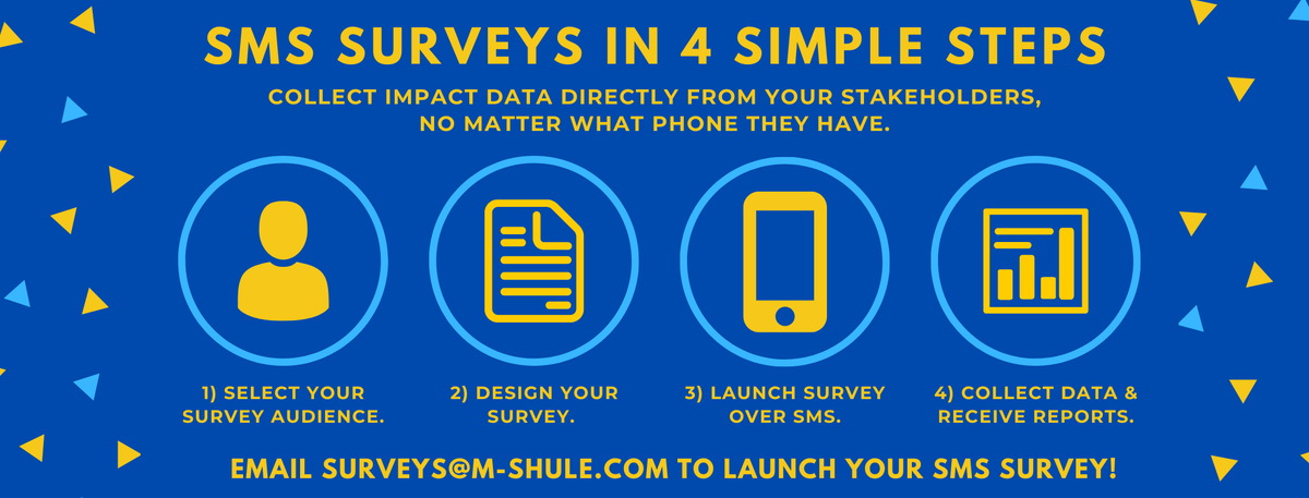 OurMShule's tweet photo. Use #MShule's SMS survey tool to measure your programs’ impacts and create donor reports. Send an email to surveys@m-shule.com to find out how you can launch your own SMS survey! https://t.co/ybL21shb5L