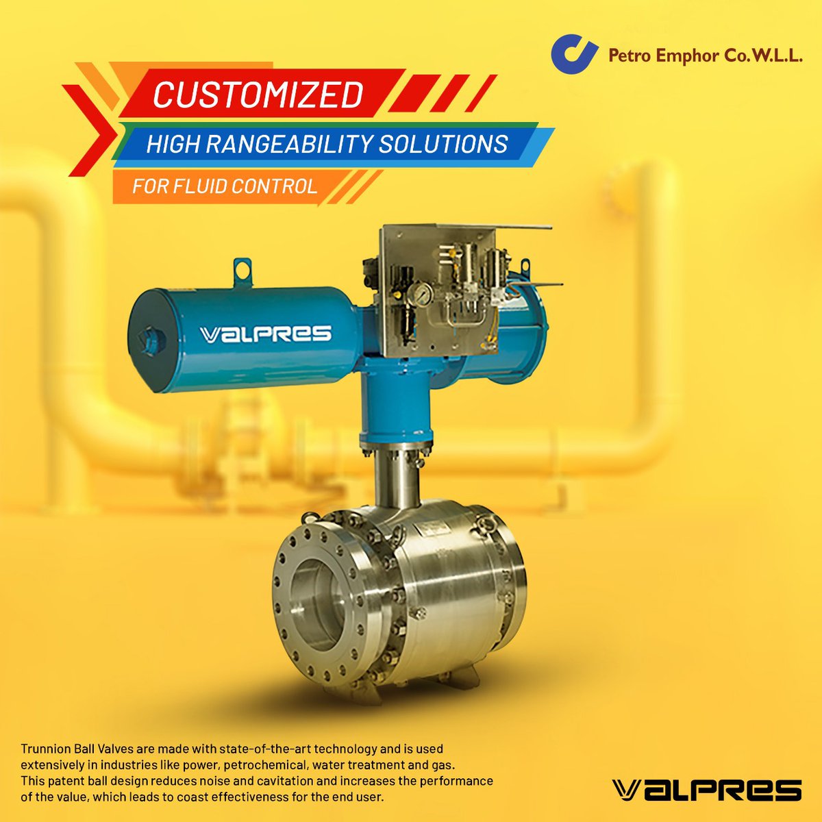 petroemphor's tweet image. Customized High Rangeablity Solutions for Fluid Control with Valpres!
Trunnion Ball Valves are high on performance and have multiple uses across industries
petroemphor.com
#valpres #fulidcontrol #trunnionballvalves #valves  #watertreatment #gas #petrochemical #petroemphor