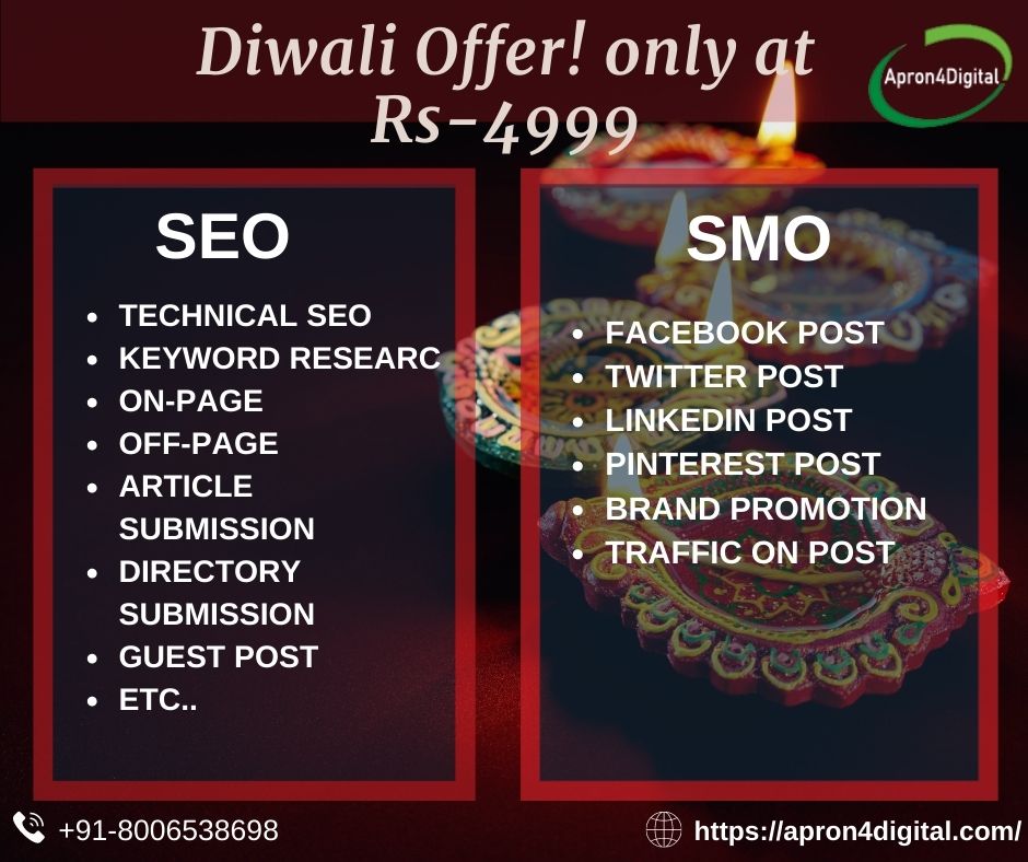 Apron4Digital's tweet photo. Get your business online with us best Diwali offer 
Contact us:+91-8006538698,+91-9808044298
Visit us:https://t.co/helkiR25rD

#SEM #Promotes #GrowBusiness #PPC #online #SMM #SMO #SEO #digitalmarketing #brandpromotion #DiwaliOffer #apron4digital https://t.co/4Y0FJ9RU30