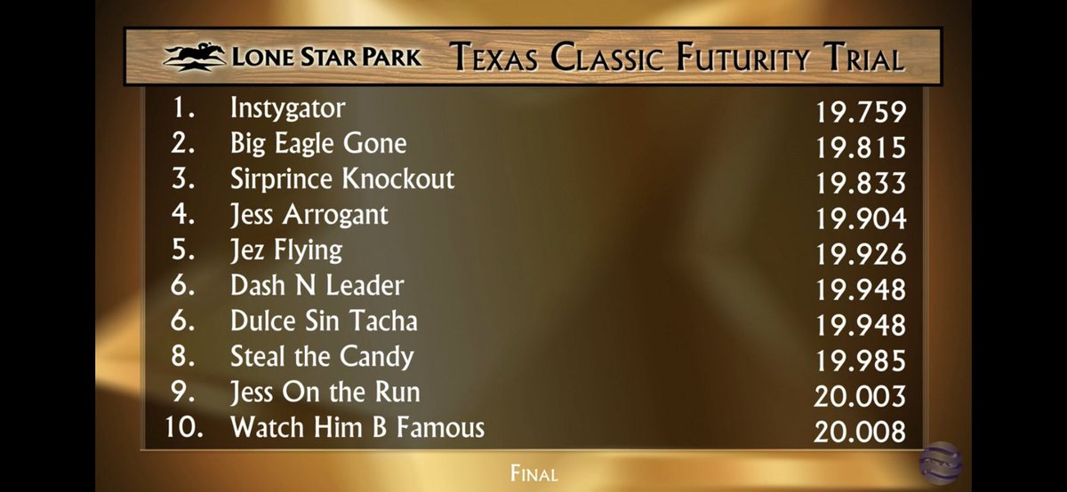 brburton17's tweet photo. 2 Qualified for the TX Classic Futurity!! So proud of the Bard Racing Team!!! #DashNLeader #WatchHimBFamous @lonestarpark @GranadaFarms https://t.co/6Get0ziafY