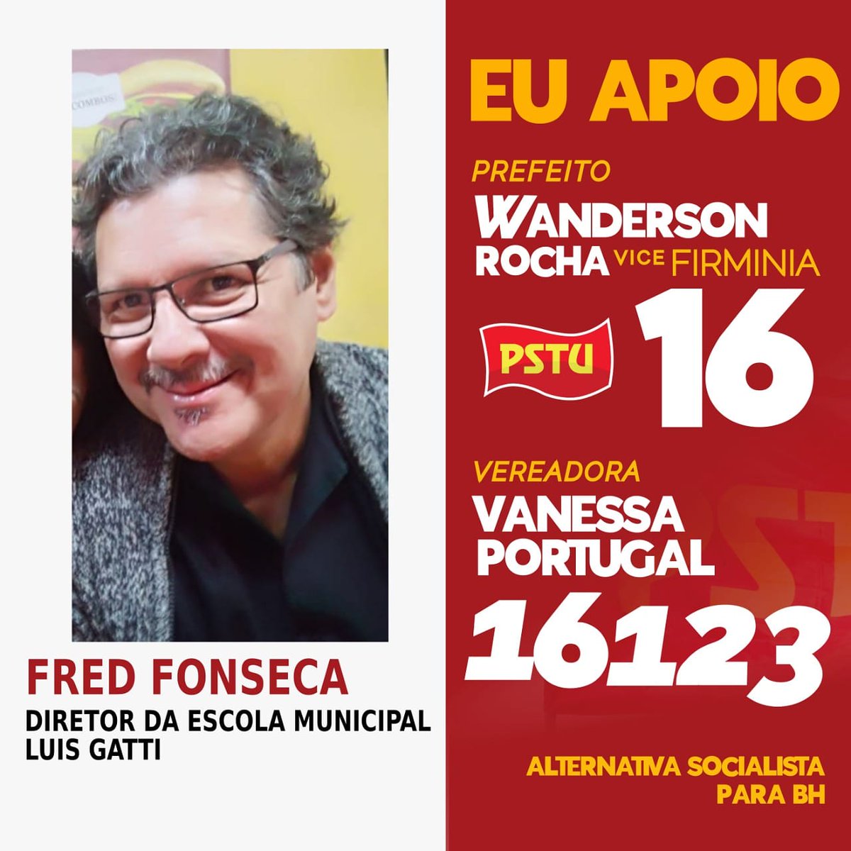 wandersonpstubh's tweet photo. MANIFESTE APOIO | #Votar 16 é escolher um programa socialista. #Digitar 16123 é optar por programa de luta contra a retirada de direitos. #Chega de conciliação de classe.
#Bora somar!? Mande uma foto.
#wandersonrocha16
#vanessaportugal16123
#PSTU
#eleicoes2020 https://t.co/NsiYX7Z3Zn