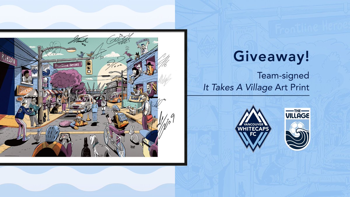 WhitecapsFC's tweet photo. There's no brakes on this giveaway train 🚂

Our #ItTakesAVillage art print fundraiser in partnership with @Chairman_Ting raised more than $140,000 for @VanFoodBank 💙

RT 🔄 for a chance to win a team-signed print! 

#VWFC https://t.co/rkfyrEBPRm