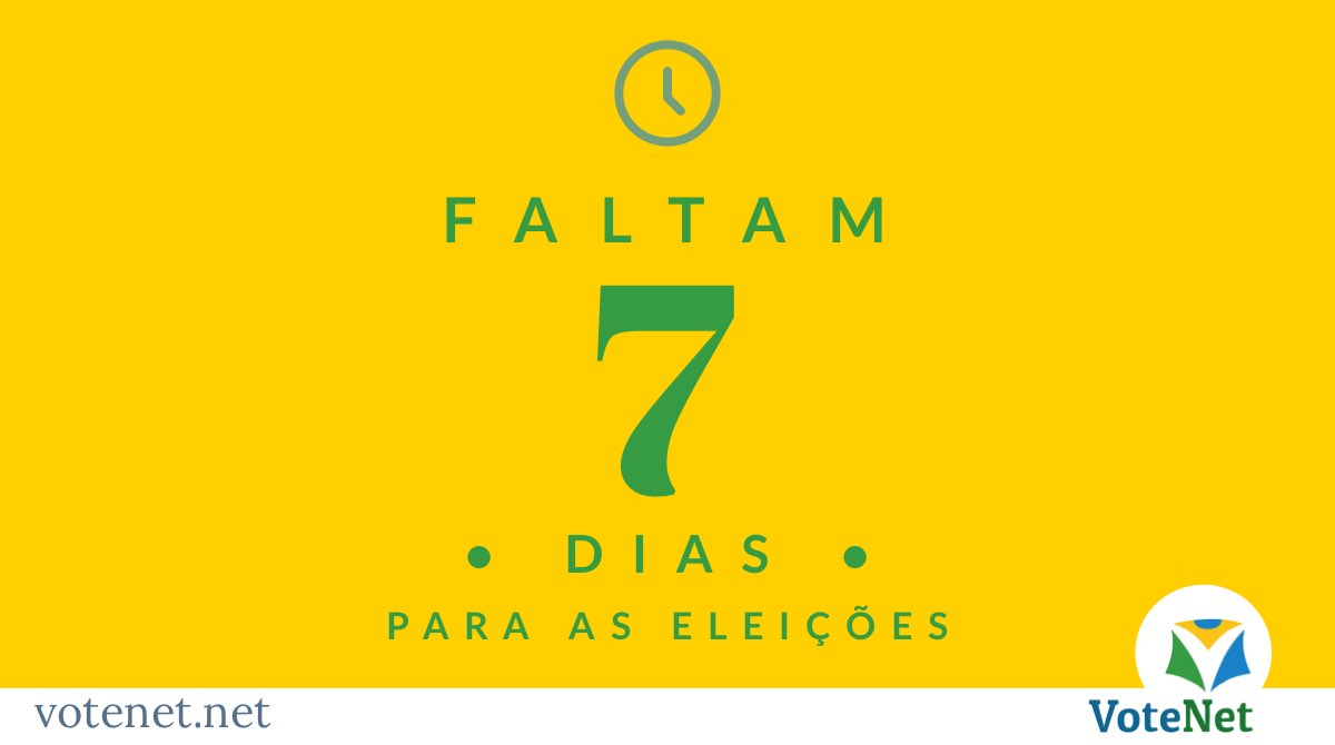 VoteNet's tweet photo. Uma semana! É o tempo que temos para convencer outros eleitores a não desperdiçarem seus votos e trabalharmos juntos para eleger os melhores vereadores.
#VoteNet #vereador #Eleicoes2020 https://t.co/dBGZR5EHxC