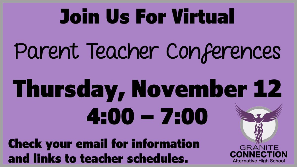 ConnectionHS's tweet photo. Join us on Thursday for Parent Teacher Conferences.
https://t.co/7Gn4acp2Fl https://t.co/Qax8txsZd6