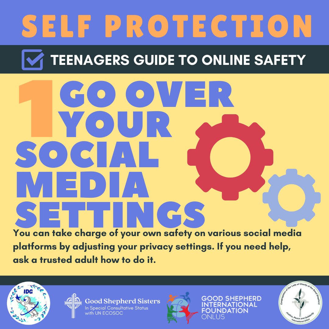 GoodShepherd_AP's tweet photo. TEENAGERS GUIDE TO ONLINE SAFETY 
TIP #1 - GO OVER YOUR SOCIAL MEDIA SETTINGS 
You can take charge of your own safety on various social media platforms by adjusting your privacy settings. If you need help, ask a trusted adult how to do it. 
#IDG2020 #OnlineSafety https://t.co/QHKwPGWJlx