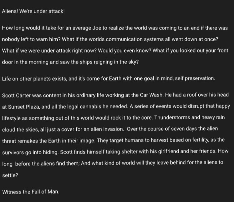 ParagonFoM's tweet image. “Aliens! We’re under attack!”                #FallofMan #ebook #ComingSoon -@OfficialZanePal