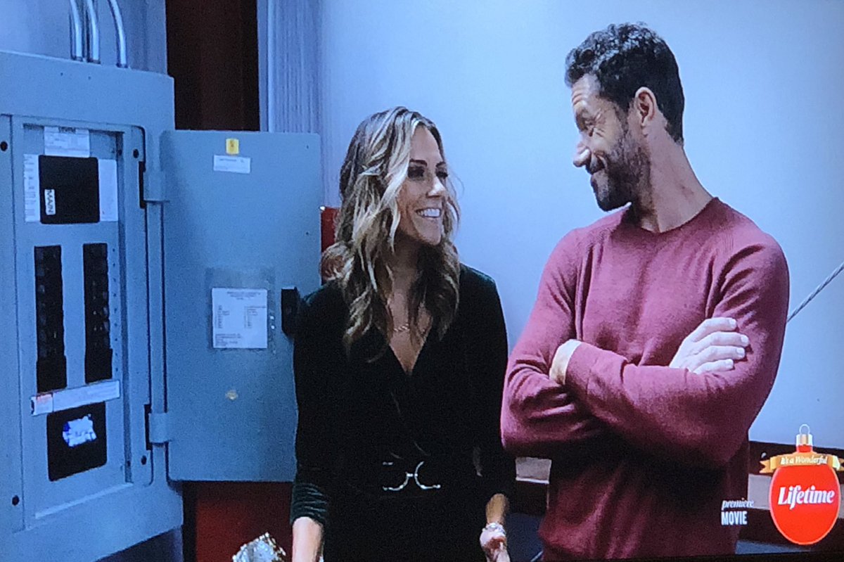 Hold up. He fixed the power at the toy drive while wearing this sweater.   #SexyChristmasSweaters  #AWelcomeHomeChristmas