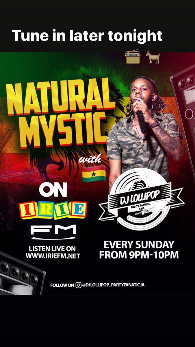 Tune to Irie Fm tonite