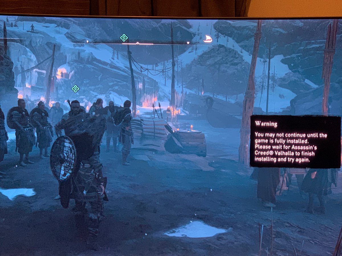 MrManakan's tweet photo. @destructoid is AC Valhalla broken for ur reviewers like it is for me?Cant leave startin area because game is“installing”which is weird because its fully installed+8hours letting PS4 sit.Make note of this in ur review people who got early are having this issue. Check reddit https://t.co/z30eIfBmTd