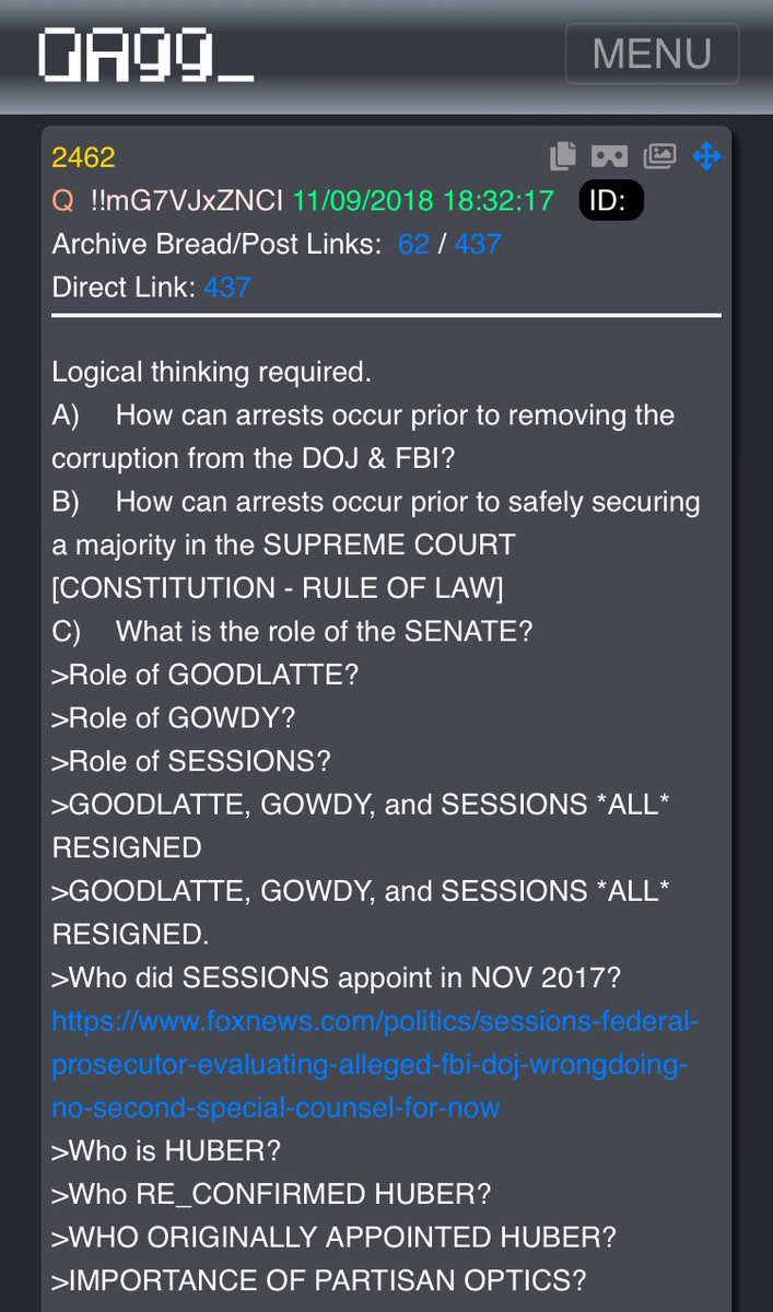 14/ TWO YEAR DELTA Tomorrow (11/9/18)2462 cont“HUBER”“HOROWITZ”But most key:“THE WORLD IS WITNESSING THE TRUE IDENTITY OF THE D PARTY.WAR.”What do you think the ACTUAL common view of the DNC is right now?I’m SURE Trump’s win will break all recordsRED WAVE