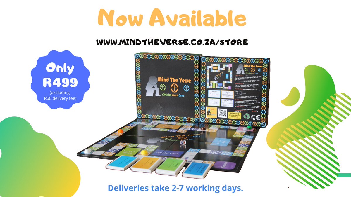 MindTheVerse's tweet photo. Get Mind The Verse Now

For Only R499 (excl delivery)
https://t.co/T9Kgciu3DQ 

*we deliver nation wide in 2-7 working days https://t.co/1wHvex9AR1