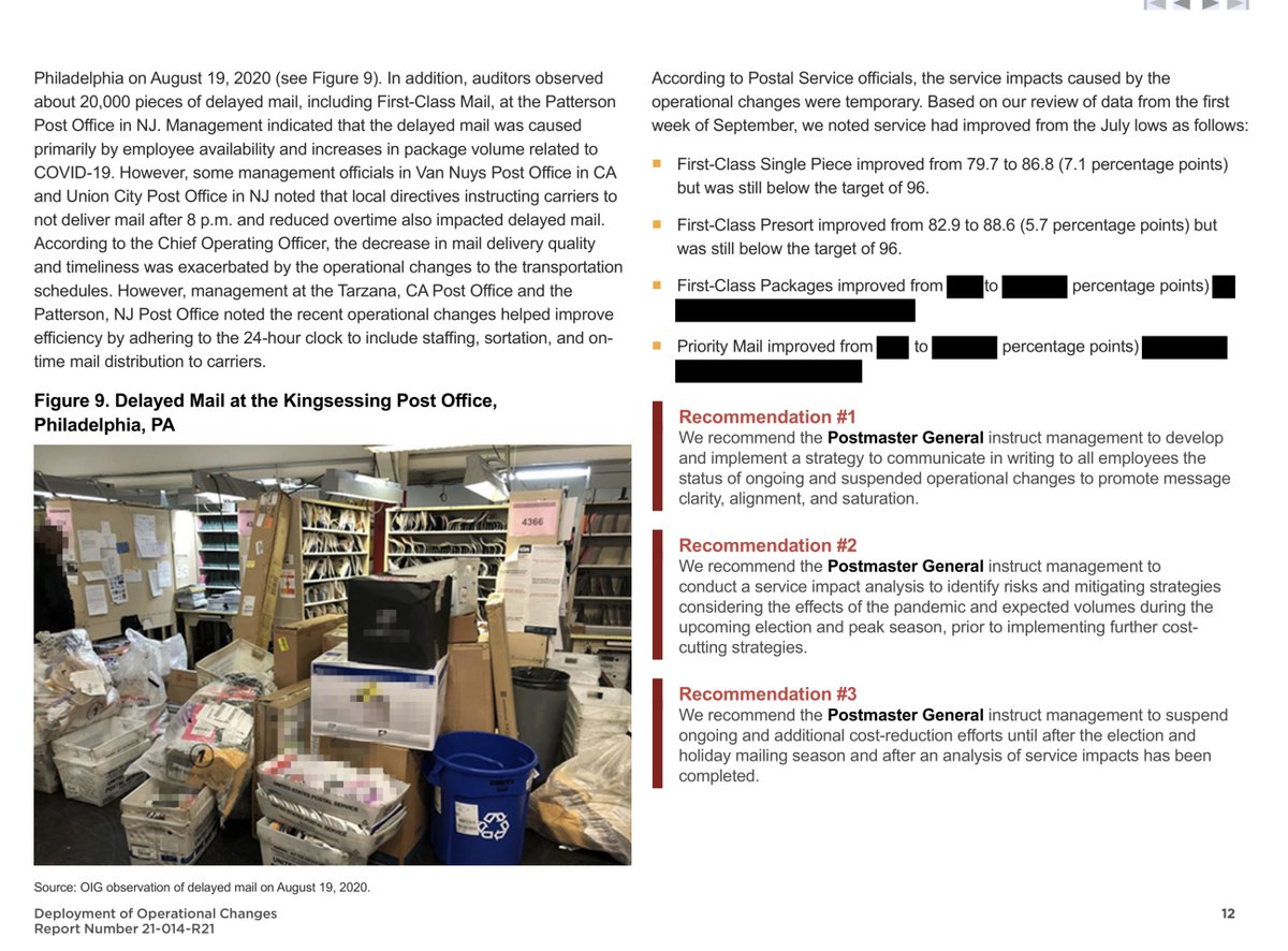 imagine that Philadelphia had known management & under performance issues BEFORE the election yet DeJoy targeted that sorting center first.I’m serious I want DeJoy in handcuffs & I’m not sure why the media hasn’t reported on this 11/6/20 USPS-OIG report  https://www.uspsoig.gov/sites/default/files/document-library-files/2020/21-014-R21.pdf