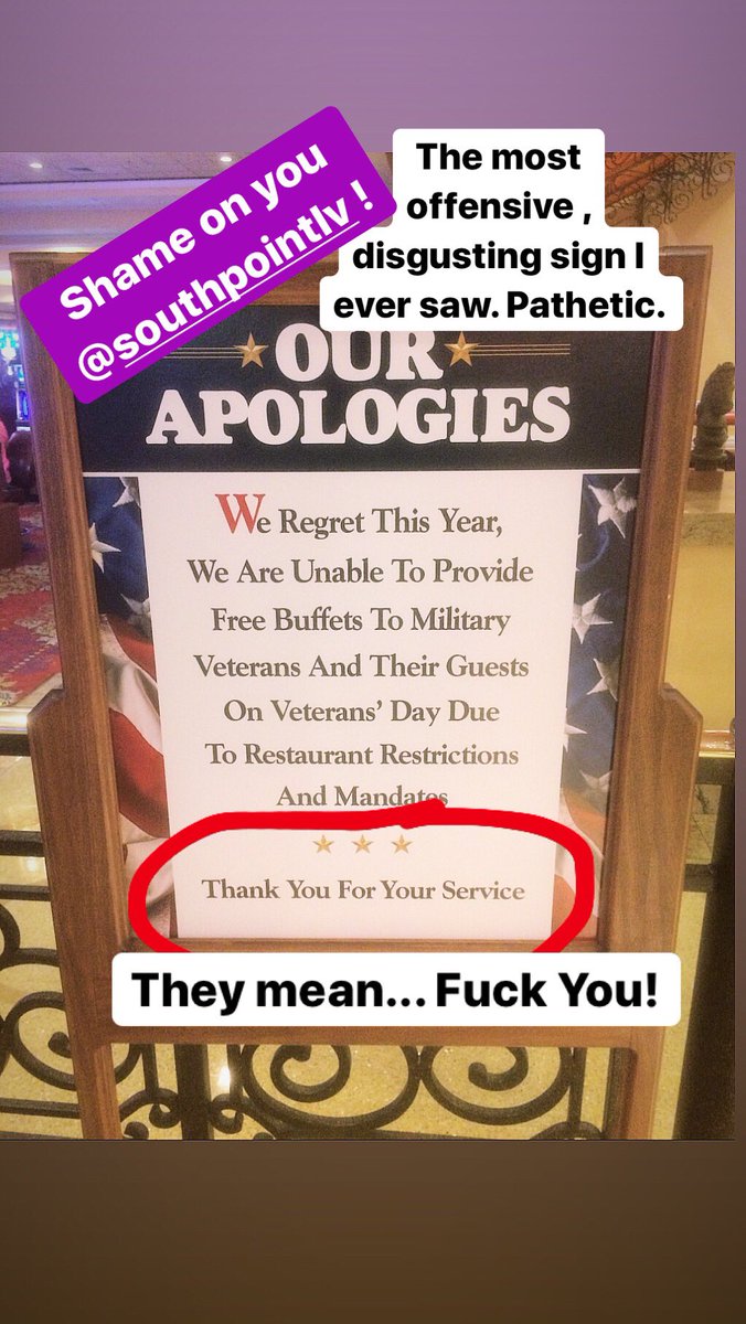 <a href="/southpointlv/">South Point Hotel</a> @GovSisolak You should be ashamed of yourselves. Absolutely pathetic and disgusting. SHAME ON YOU! #nvgovshortino2022
