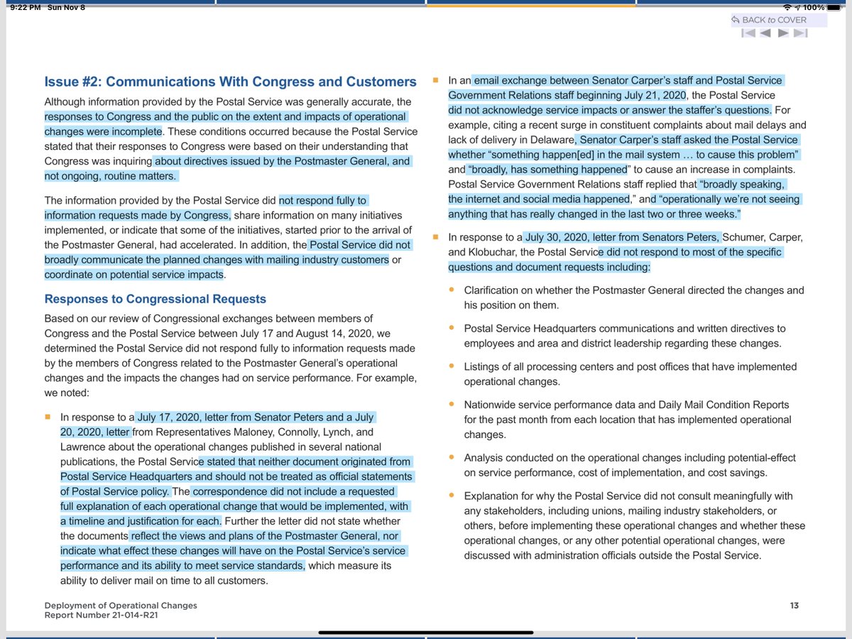 WellWellWellTurns out that YES some of us were in fact on target that the USPS wasn’t providing Congress with a fulsome explanationIMAGINE THATI dunno weird how in the end FACTS are confirmed https://www.uspsoig.gov/sites/default/files/document-library-files/2020/21-014-R21.pdf https://twitter.com/File411/status/1255989202191253504?s=20