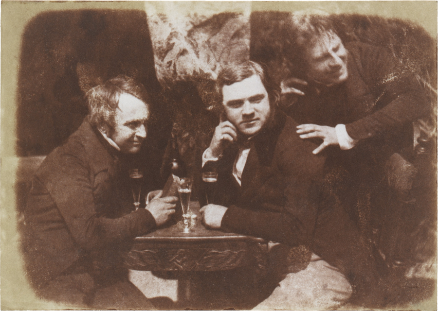 openculture's tweet photo. The First Known Photograph of People Sharing a Beer (1843) 

https://t.co/u4u99pO1v8 https://t.co/OjK9jczA12