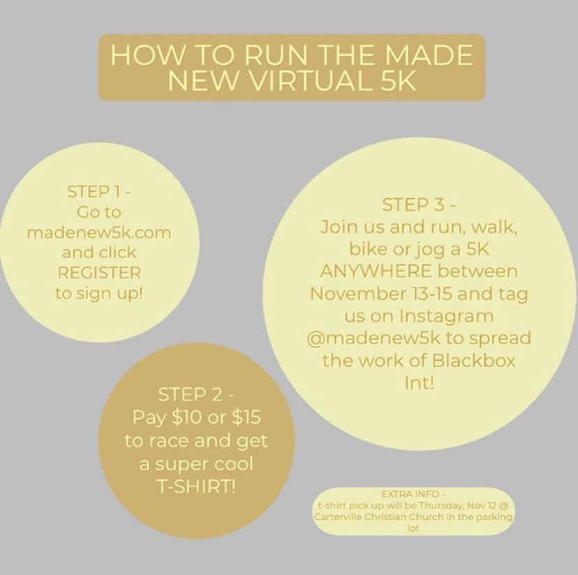 huff_rylie's tweet photo. Sign up for @madenew5k with the link in their bio!! Only $10 and the proceeds go to @blackboxintl !! IT’S NEXT SATURDAY EVERYONE!! HELP US REACH OUR GOAL AND SUPPORT A GOOD CAUSE!! https://t.co/e9jUZur6PA