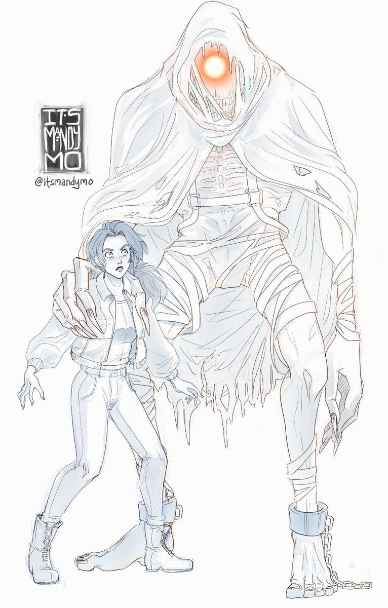 itsmandymo's tweet photo. Today's quick #horror #sketch - Kate and the Horse Eater. It feels like it should be in Bloodborne.

#htsc #howtosurvivecamping #goatvalleycampgrounds #spooky #nosleep #monster @Bonnie_Quinn https://t.co/SsZniJl86V