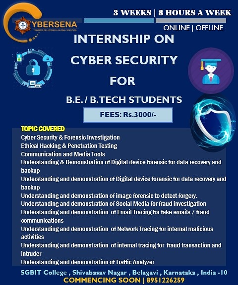 CybersenaD's tweet photo. The field of cyber forensics and security analysis is booming! 

Plan your career wisely and grab this amazing opportunity of learning and working with cyber security experts of Cybersena R&amp;D India Pvt. Ltd. 
Register today! https://t.co/HTqETqBgtI