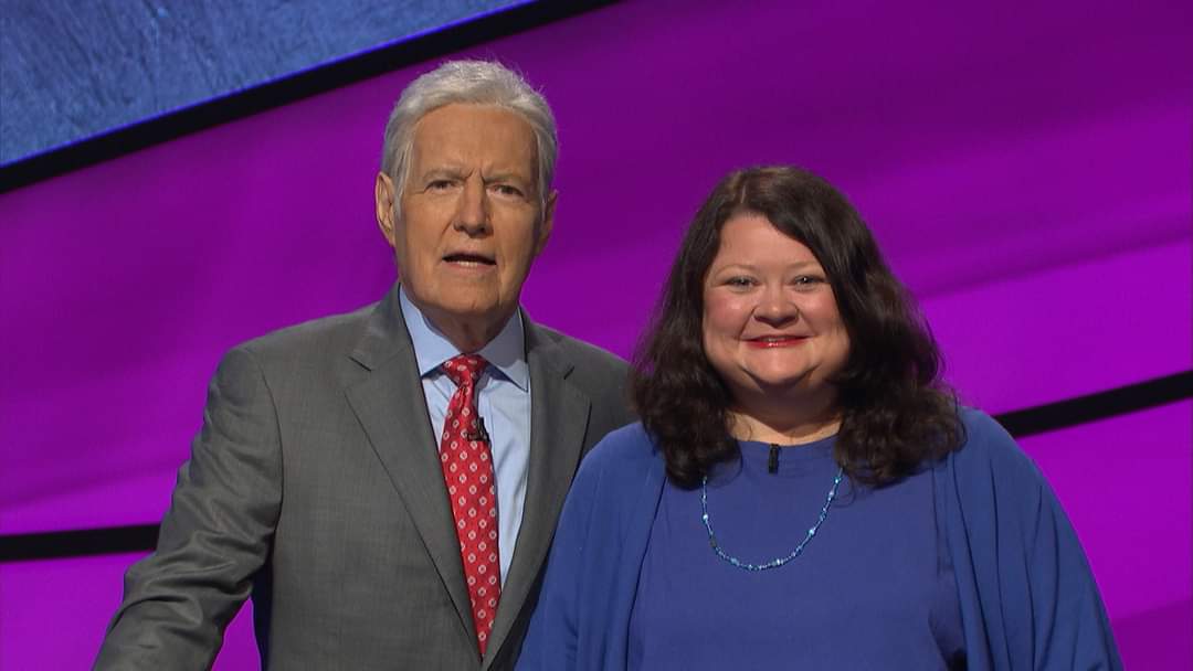 EllenKeane's tweet photo. Playing on #Jeopardy was one of the best days of my life. I feel very fortunate to have met Alex Trebek. My heart goes out to his family and all his wonderful co-workers. #RIPAlex https://t.co/x969UBnfuy