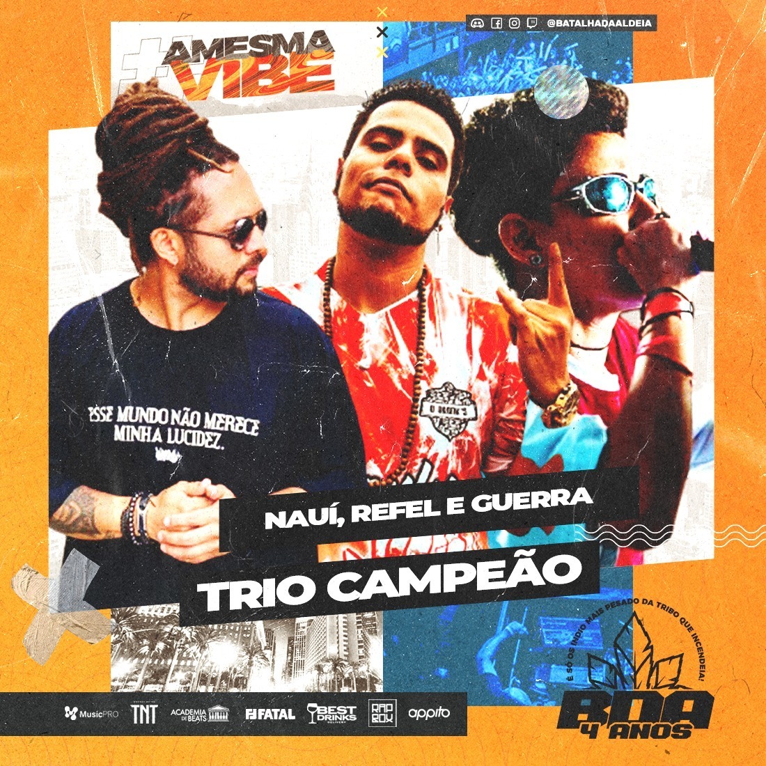 batalhadaldeia's tweet photo. ELA TAVA IMPOSSÍVEL!🔥
#BDA4ANOS #AMESMAVIBE
⠀
Não teve jeito, era o dia da Guerra brilhar no palco da BDA 4 anos. Ao lado de @refelmc e @nauioficial, a capixaba protagonizou batalhas insanas com direito a uma final lendária do trio contra Krawk, Kant e Thiago. https://t.co/SkBlcPt63K