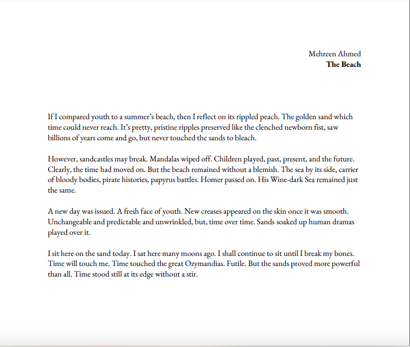 Ahmed2Mehreen's tweet photo. My prose, The Beach now out on CP Quarterly. So exciting.#CPQuarterly #Amreading #TheReadingcommunity #WritingCommunity https://t.co/qoI64iA5gE