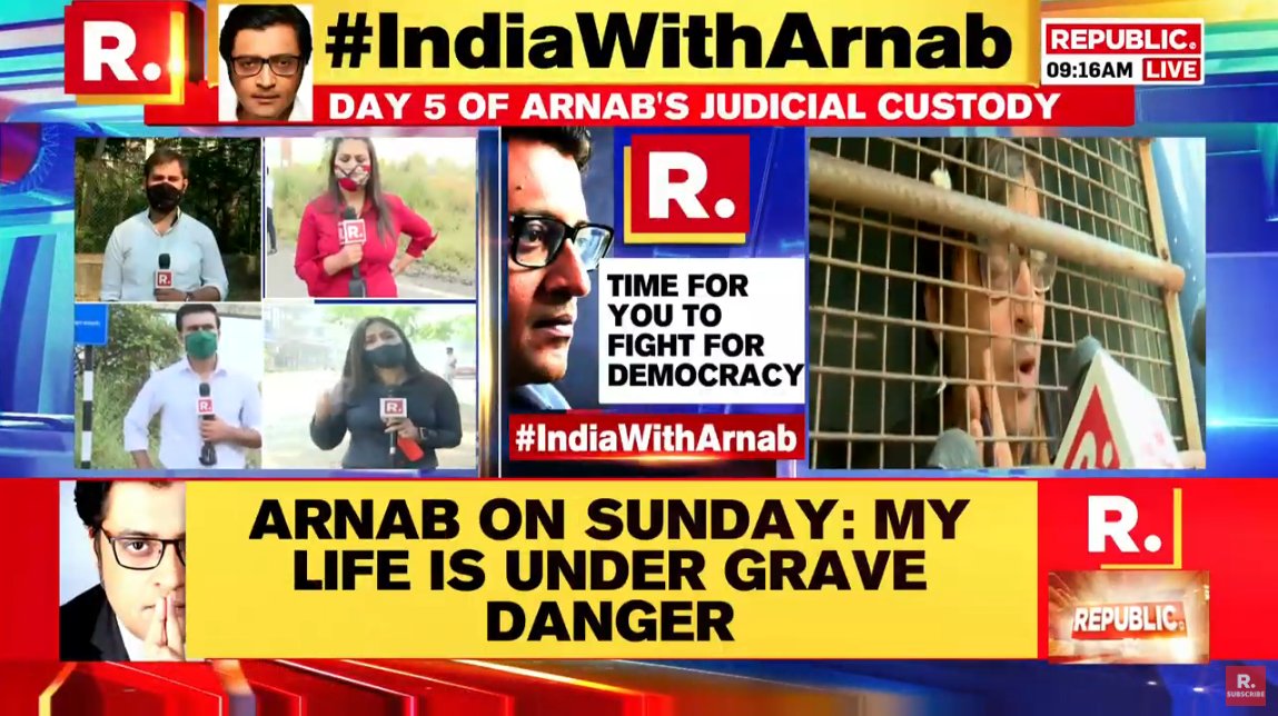 republic's tweet image. #IndiaWithArnab | Join Republic now for the latest; Raise your voice for #ArnabGoswami by signing the petition at petition.republicworld.com and tweeting with the hashtag; send in your videos; #LIVE updates here - republicworld.com/livetv.html
