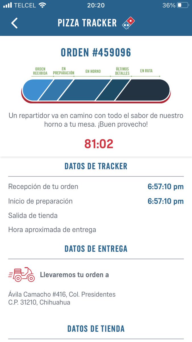 Djstudi0's tweet photo. Que onda @dominosmx ya mero amanece y su pizza no llega 🤦🏻‍♂️👎🏼 tan peor que las promesas de #amlo #valenmadre https://t.co/cfOrnnjdLn