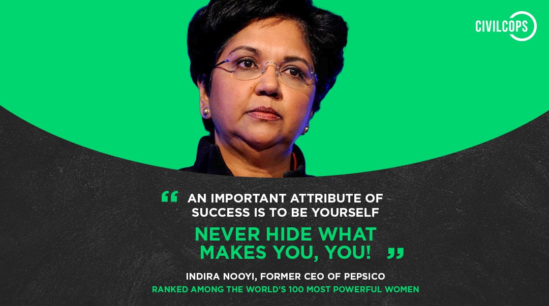 civilcops's tweet photo. Monday Motivating Mornings.🌞

#mondaymotivation #Indiranooyi #CEO #Pepsico #IndianAmerican #WomenCEO #Powerfulwomen #Civilcops https://t.co/ZkT5QY7BnL