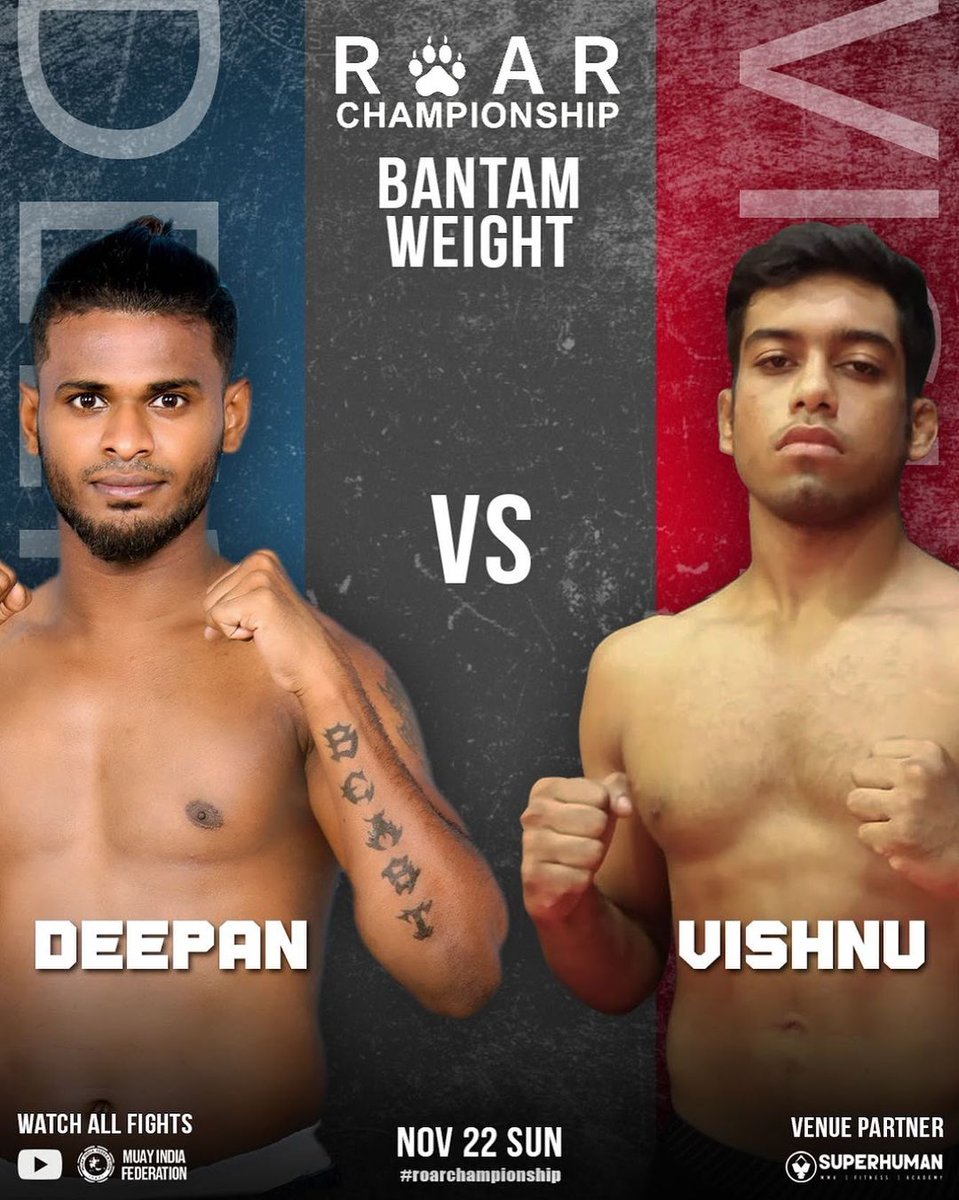 lockerroom_in's tweet photo. Four exciting Muay-Thai fights announced for Roar Championship which is set to take place on November 22, 2020 in Manipal.โ
โ
#RoarChampionship #India #MuayThai #Indianfighters #Manipal #SuperhumanGym https://t.co/y9NtcCBp18