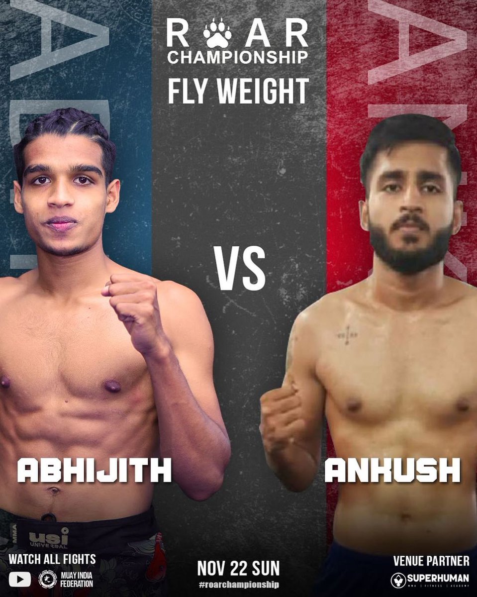 lockerroom_in's tweet photo. Four exciting Muay-Thai fights announced for Roar Championship which is set to take place on November 22, 2020 in Manipal.โ
โ
#RoarChampionship #India #MuayThai #Indianfighters #Manipal #SuperhumanGym https://t.co/y9NtcCBp18
