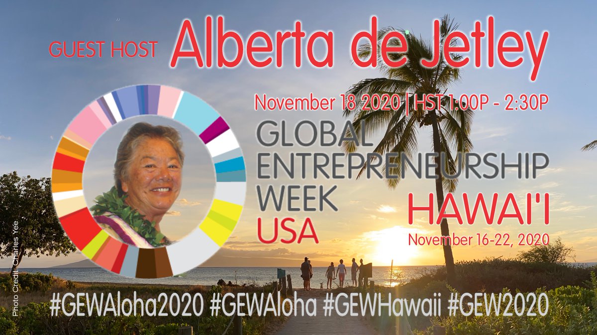 GEWAlohaState's tweet photo. We are honored to have Ms Alberta de Jetley #Lanai #LanaiCity #Maui #MauiCounty as guest host #GEWAloha2020 on Nov 18: https://t.co/pC0gDJvM7h
#AlbertadeJetley #gewaloha #gewhawaii #gew2020 #gew #HawaiiState #Kauai #Hawaii #Oahu #UnleashingIdeas https://t.co/ShWpXPx2l9