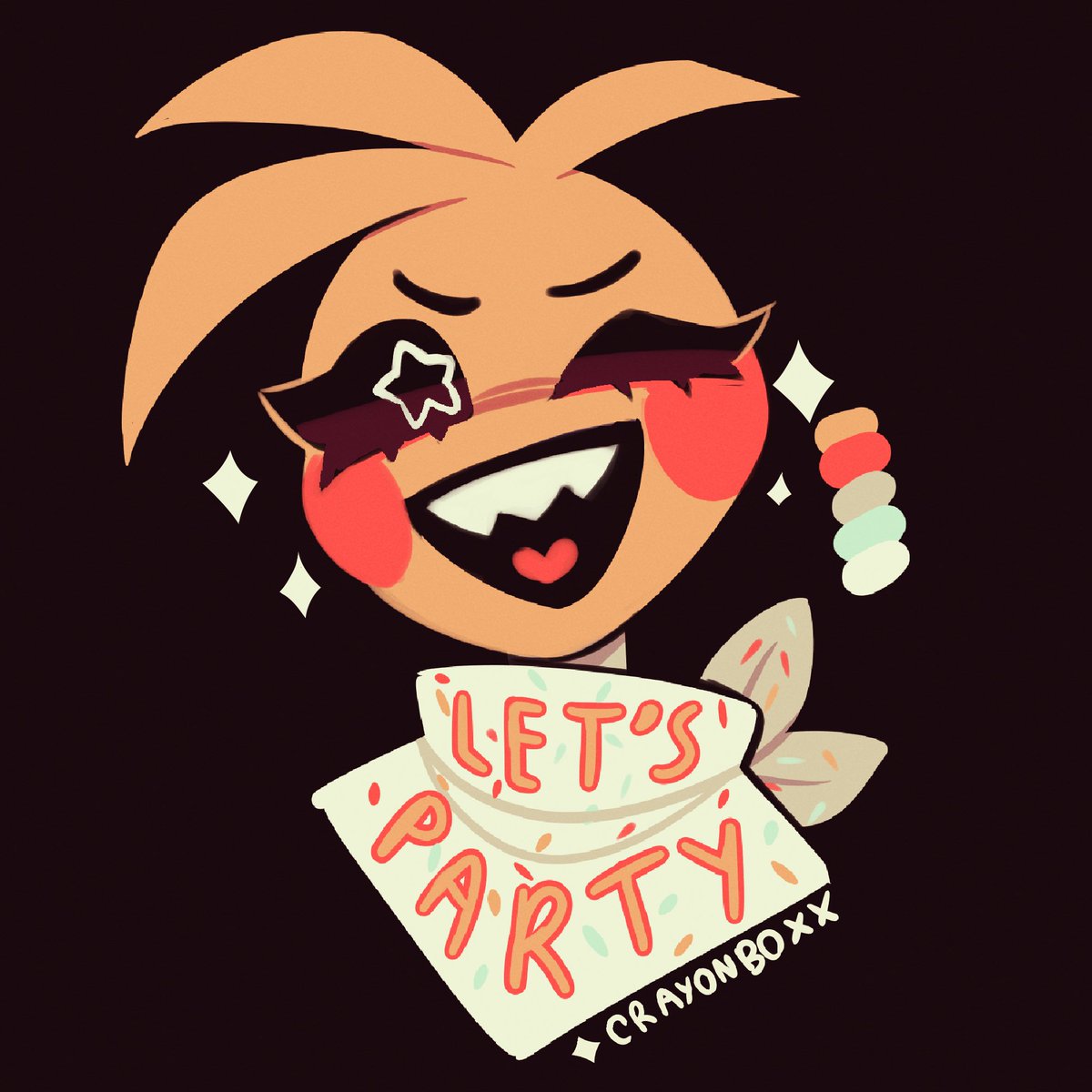 Crayonboxx's tweet image. toy chica doodle from earlier, i liked it so ima post here :3 #FNAF