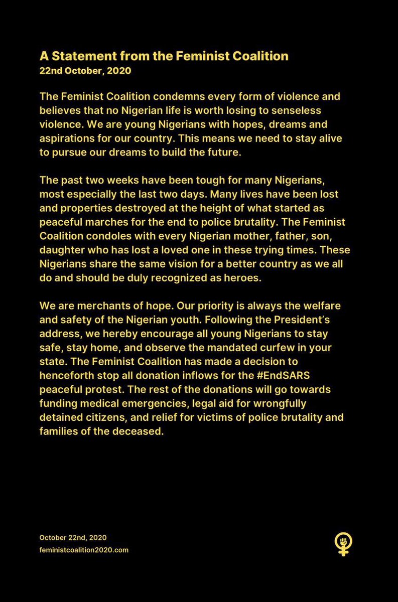 This went on through the following day till when the coalition and other coordinators formally called a temporary end to the protest on the 23rd.