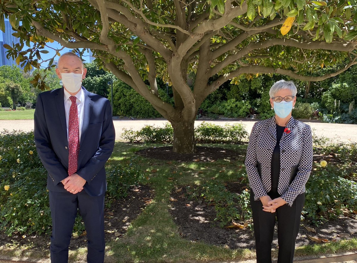 VicGovernor's tweet photo. Hearing from Mr Ray Gunston of the challenges and successes in the @AFL’s response to the global pandemic and the broader opportunities as Victoria’s major events resume. https://t.co/QullpuyIkU