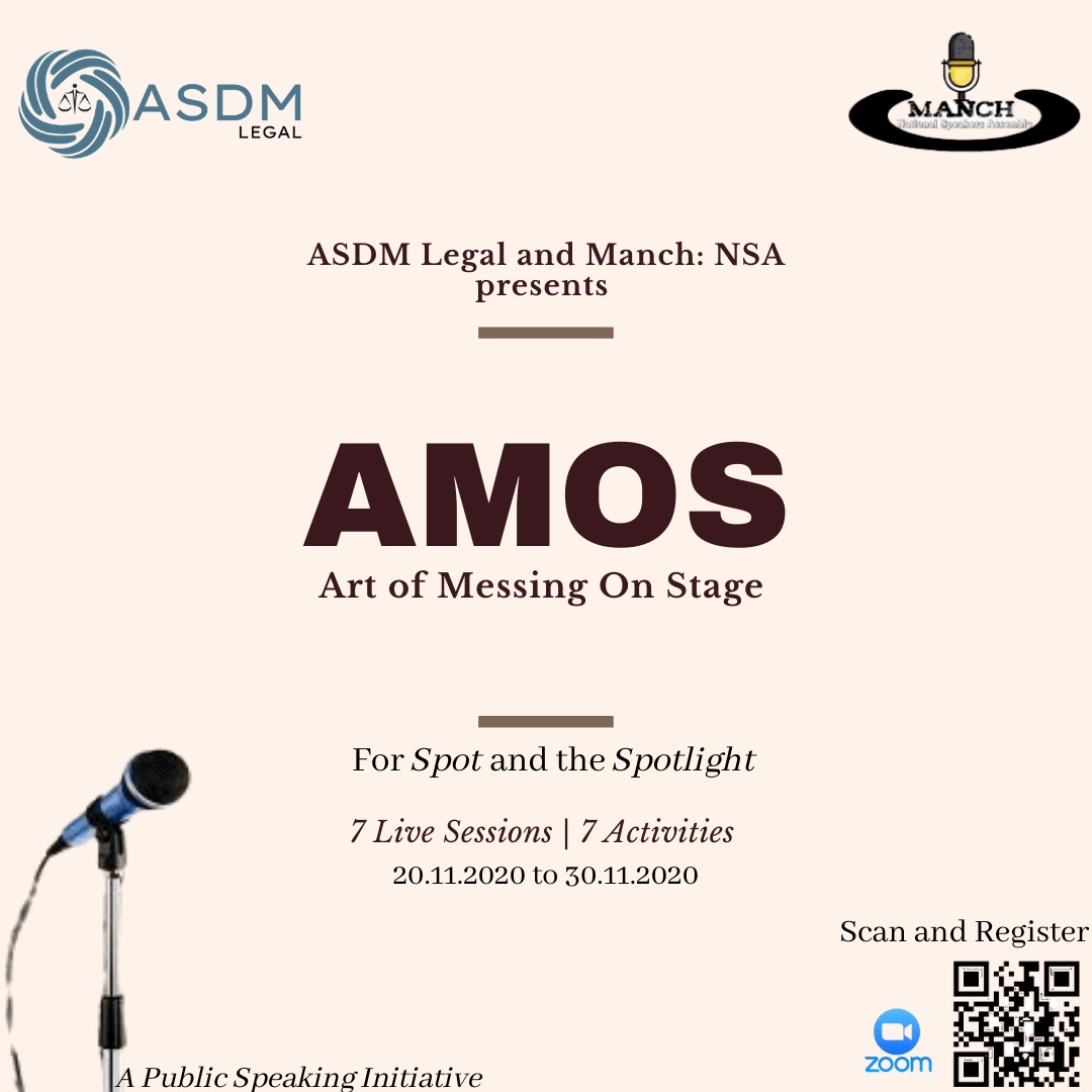 ManchNsa's tweet photo. We would love to extend an invitation for,

MANCH NATIONAL SPEAKERS ASSEMBLY with ASDM Legal
*AMOS: Art of Messing On Stage*

Accepting limited registration till 17 November, 2020

Register at https://t.co/yMBfzsp5Z6 https://t.co/friBBPPTC1