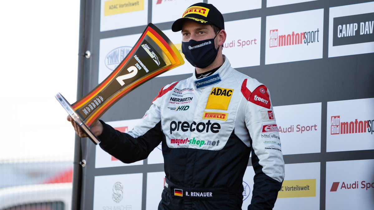 PorscheRaces's tweet photo. #gtmasters - One-two win for #Porsche in @gtmasters championship! #MichaelAmmermüller and @EngelhartChris secured the drivers title while #RobertRenauer is vice champion. Double succes as well in the team ranking: Victory for #SSRPerformance and P2 for @herberthmotors1. Congrats! https://t.co/VYdNnXQ39D