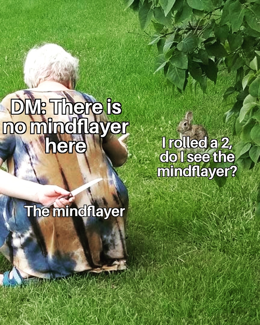 DummiesMaster's tweet image. A quick reminder: have players only make skillchecks when different outcomes are actually possible in common sense. 

#rollforit #dungeonsandragons #dungeonsanddragonsmemes #dungeonsanddragonsmeme #dungeonmasteradvice #dungeonmaster #skillcheck #dnd5e #dndmeme #dndmemes