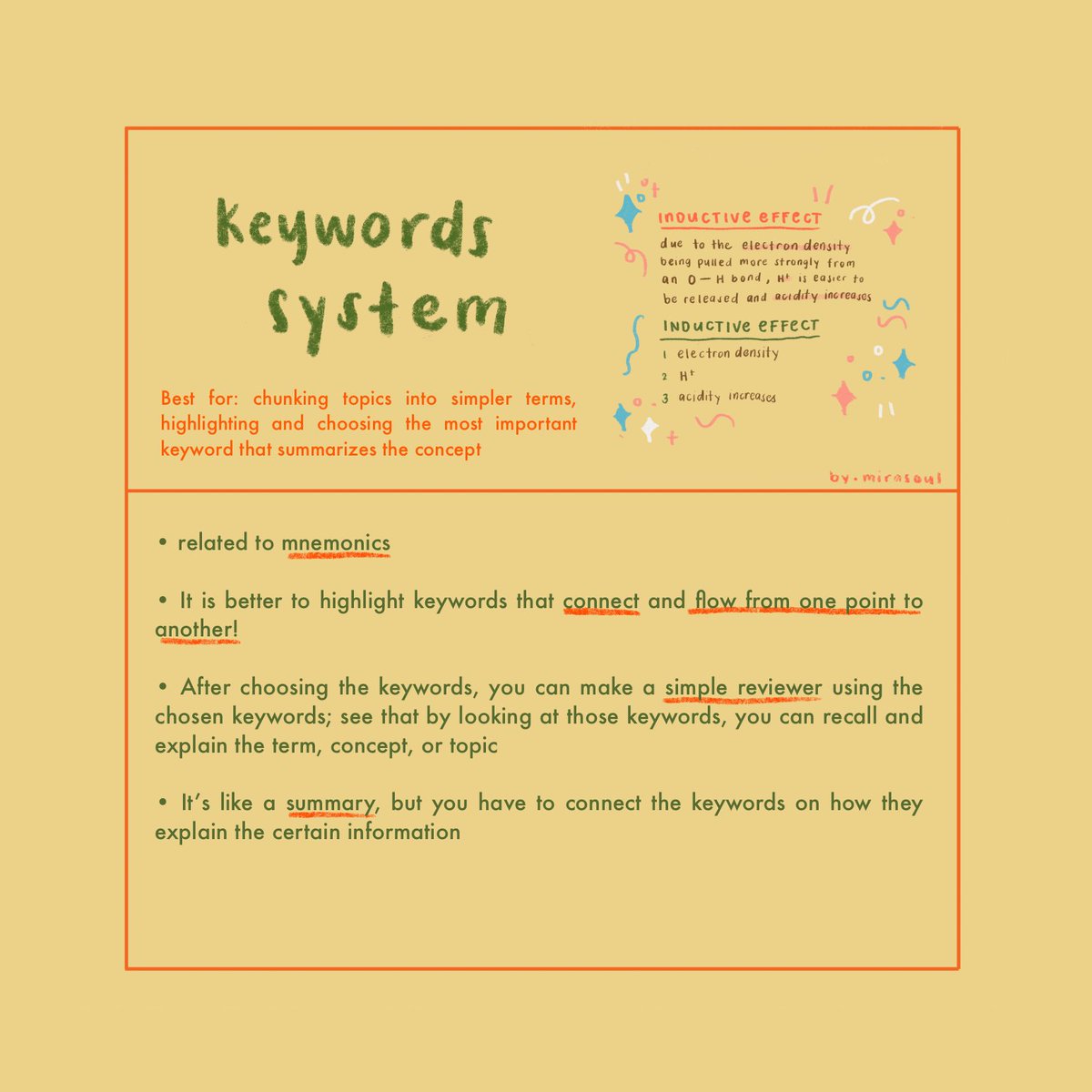 — Eleven. Keywords System • basically take out specific keywords that distinguishes the concept you are trying to remember