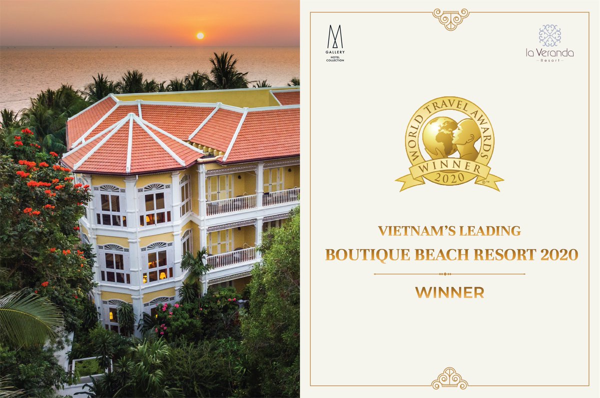 LaVerandaResort's tweet photo. It’s such a pleasure for La Veranda to be awarded as ‘Vietnam's Leading Boutique Beach Resort 2020’ at World Travel Awards 2020. We promise that we will continue to strive to bring you even more memorable moments and experiences.
#laverandaresorts #mgallery #awards https://t.co/utjqRO8iOM